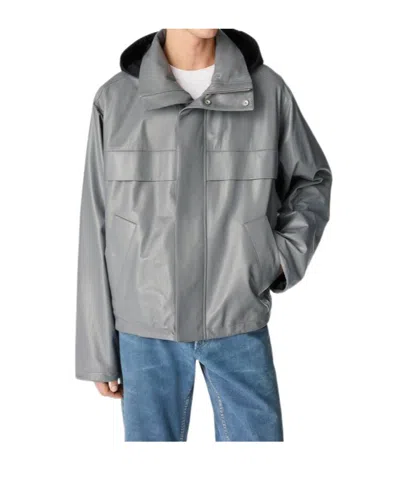Bottega Veneta Leather Nappa Blouson In Gray