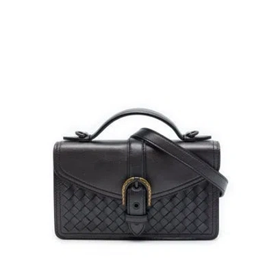 Pre-owned Bottega Veneta Leather Nappa Intrecciato Satchel In Brown