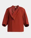 Bottega Veneta Tiziano Red Viscose Blend Blouse In Pompie