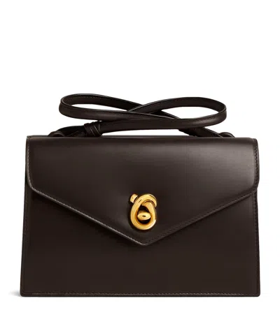 Bottega Veneta Leather Nodo Piano Top-handle Bag In Brown