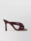 Bottega Veneta Leather Open Toe Riva Mules In Brown