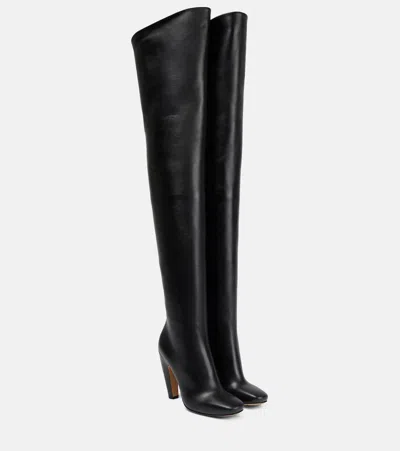 Bottega Veneta Leather Over-the-knee Boots In Black