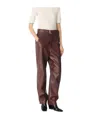Bottega Veneta Leather Pants In Brown