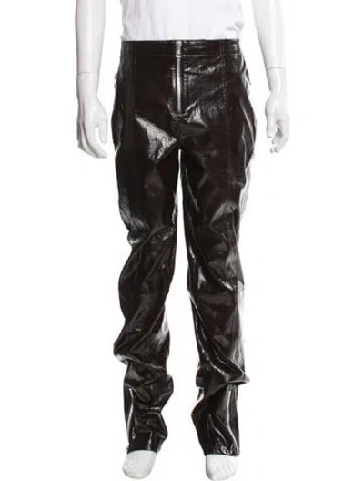 Pre-owned Bottega Veneta Leather Pants In Brown