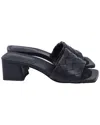 Bottega Veneta Leather Parco Block-heeled Mule (authentic Pre-loved) In Black