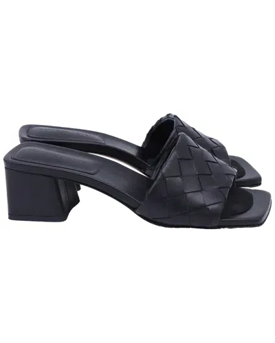 Bottega Veneta Leather Parco Block-heeled Mule (authentic Pre-loved) In Black