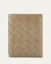 Bottega Veneta Leather Passport Case In Green
