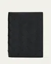 Bottega Veneta Leather Passport Case In 8425 Black-gold