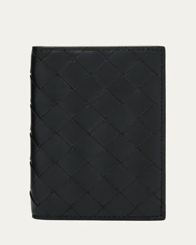 Bottega Veneta Leather Passport Case In Black