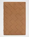 Bottega Veneta Leather Passport Case In Brown