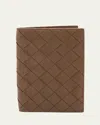 Bottega Veneta Leather Passport Case In Pinecone