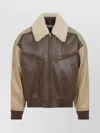 Bottega Veneta Multicolor Leather Bomber Jacket In Brown