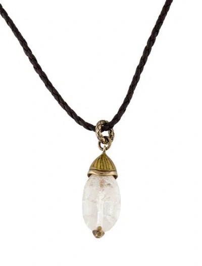 Pre-owned Bottega Veneta Leather Pendant Necklace, 20.5" In Multi