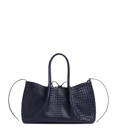 Bottega Veneta Leather Pinacoteca Tote Bag In Blue