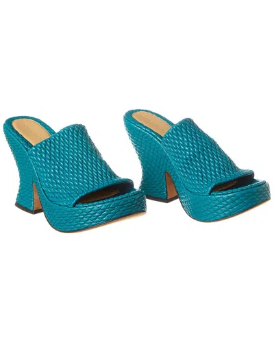 Bottega Veneta Leather Platform Sandal In Green