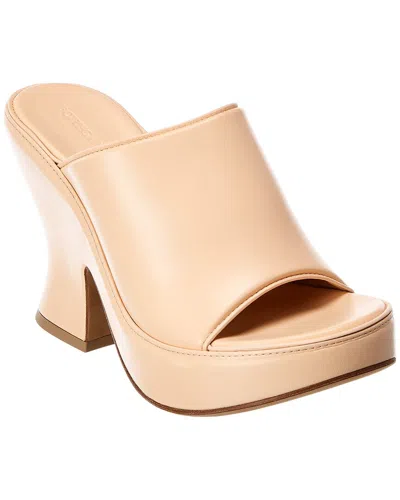 Bottega Veneta Leather Platform Sandal In Brown