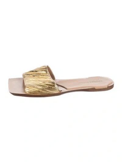 Pre-owned Bottega Veneta Leather Pleated Accents Slides