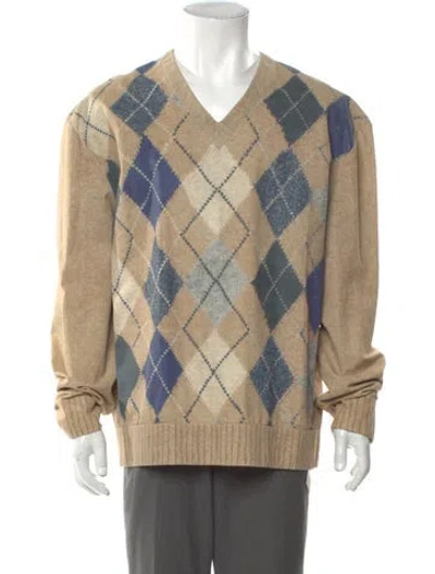 Pre-owned Bottega Veneta Leather Printed Henley W/ Tags In Neutral