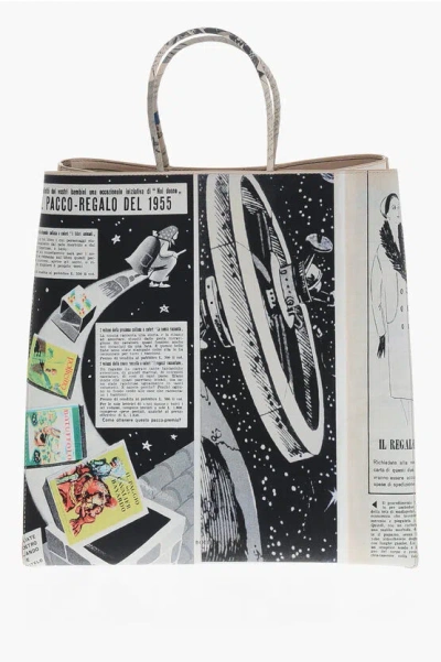 Bottega Veneta Leather Printed Tote Bag In Multi