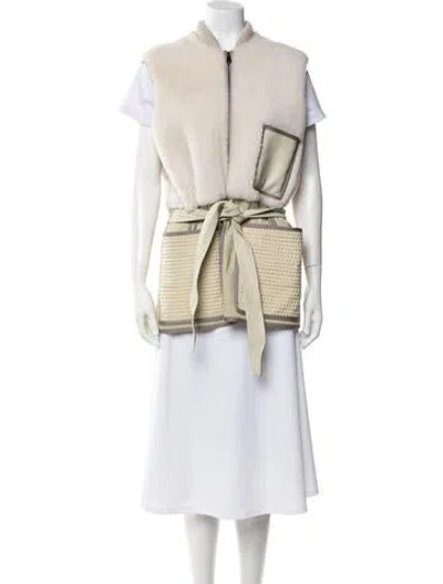 Pre-owned Bottega Veneta Leather Printed Vest In Neutral