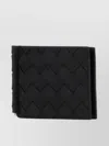 Bottega Veneta Leather Quilted Wallet With Metal Accents In Black