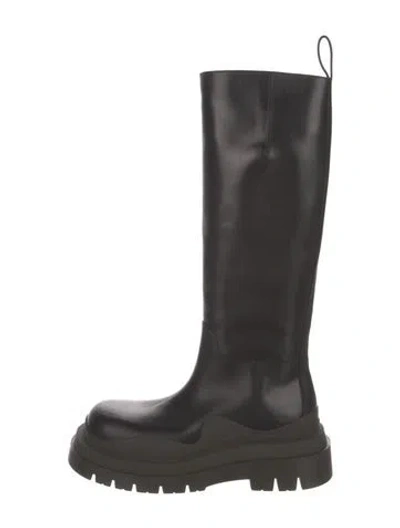 Pre-owned Bottega Veneta Leather Rain Boots In Black
