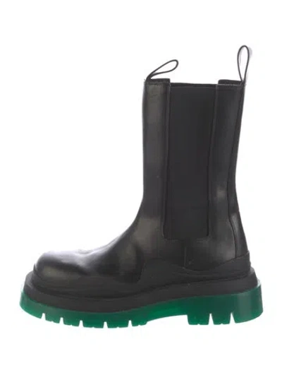 Pre-owned Bottega Veneta Leather Rain Boots In Black