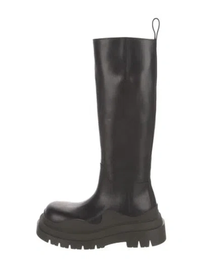 Pre-owned Bottega Veneta Leather Rain Boots In Black