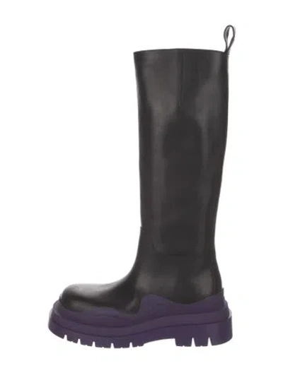 Pre-owned Bottega Veneta Leather Rain Boots In Black
