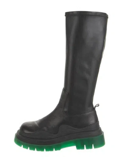 Pre-owned Bottega Veneta Leather Rain Boots In Black