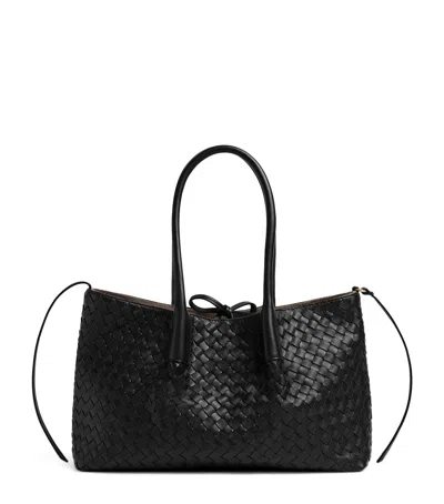 Bottega Veneta Leather Reversible Pinacoteca Tote Bag In Black