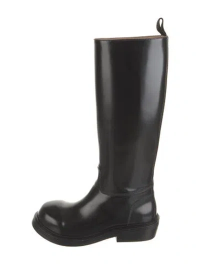 Pre-owned Bottega Veneta Leather Riding Boots In Black