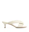 Bottega Veneta Leather Intrecciato Riva Mules 50 In White