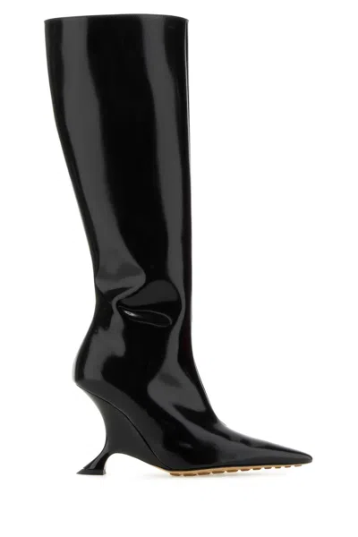 Bottega Veneta Leather Rocket Boots With 9 Cm Heel In Black
