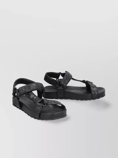Bottega Veneta Leather Sandals With Quilted Woven Design