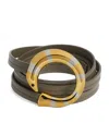 Bottega Veneta Leather Sardine Belt In Black