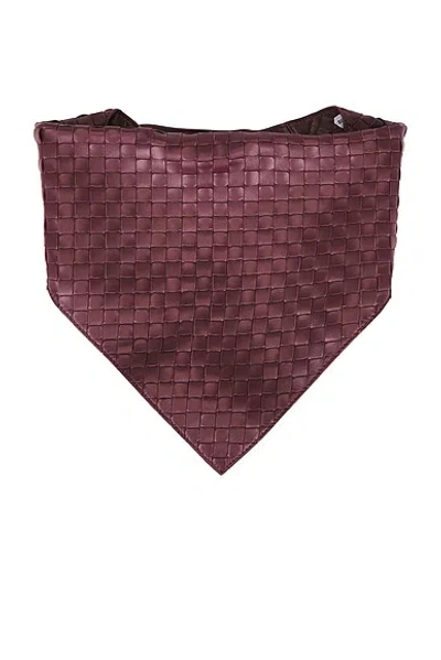 Bottega Veneta Leather Scarf In Burgundy