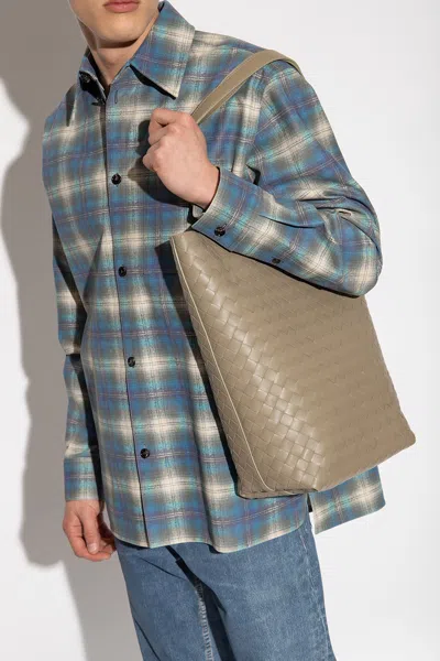 Bottega Veneta Leather Shopper Bag In Green