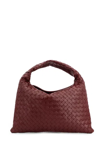 Bottega Veneta Small Hop Intrecciato Leather Shoulder Bag In Red