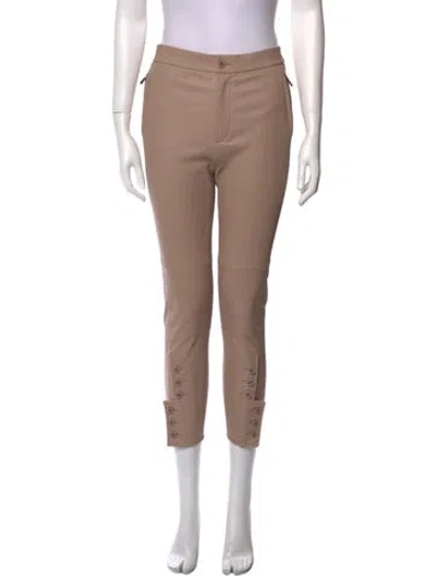 Pre-owned Bottega Veneta Leather Skinny Leg Pants In Neutral