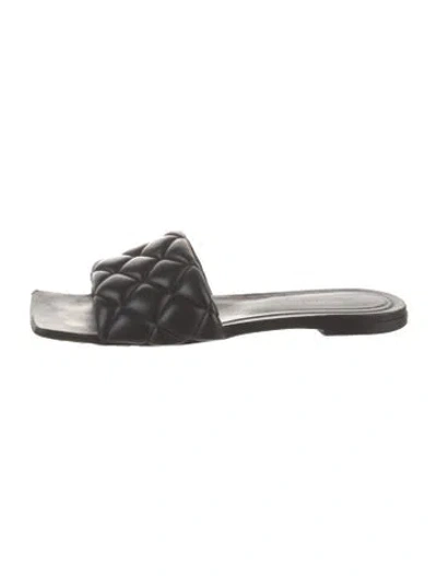 Pre-owned Bottega Veneta Leather Slides In Black