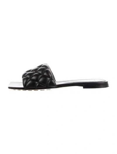Pre-owned Bottega Veneta Leather Slides In Black
