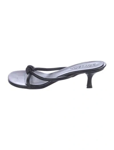 Pre-owned Bottega Veneta Leather Slides In Black