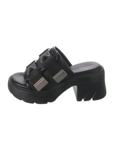 Pre-owned Bottega Veneta Leather Slides In Black