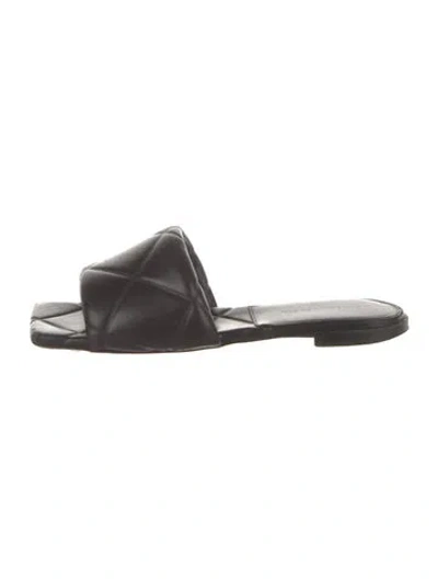 Pre-owned Bottega Veneta Leather Slides In Black
