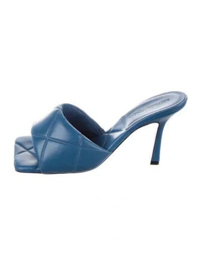 Pre-owned Bottega Veneta Leather Slides In Blue