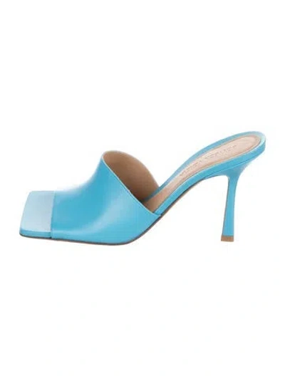 Pre-owned Bottega Veneta Leather Slides In Blue
