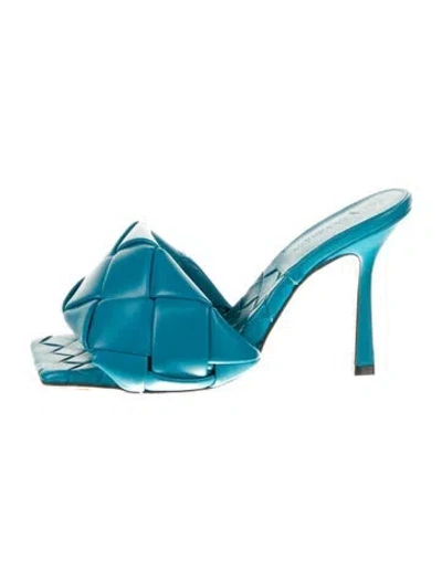 Pre-owned Bottega Veneta Leather Slides In Blue
