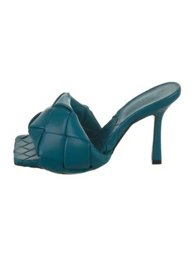Pre-owned Bottega Veneta Leather Slides In Blue