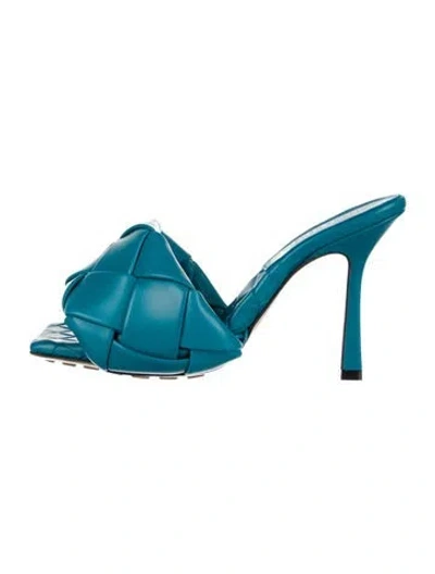 Pre-owned Bottega Veneta Leather Slides In Blue